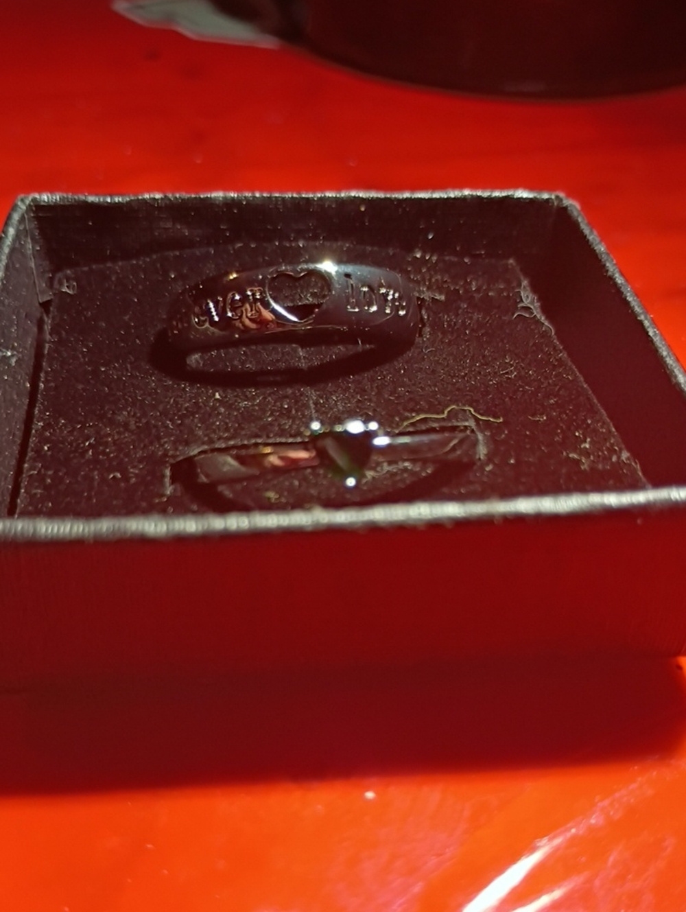 Heart Accent Ring Set - adjustable